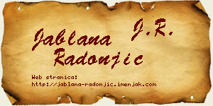Jablana Radonjić vizit kartica